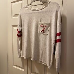 Alabama Women's Cream Long Sleeve Shirt with Red Accents